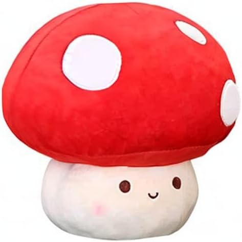 9 Inch Mushroom Plush Pillow, Cute Stuffed Animal Toy, Room Decor Gift for Kids Adults