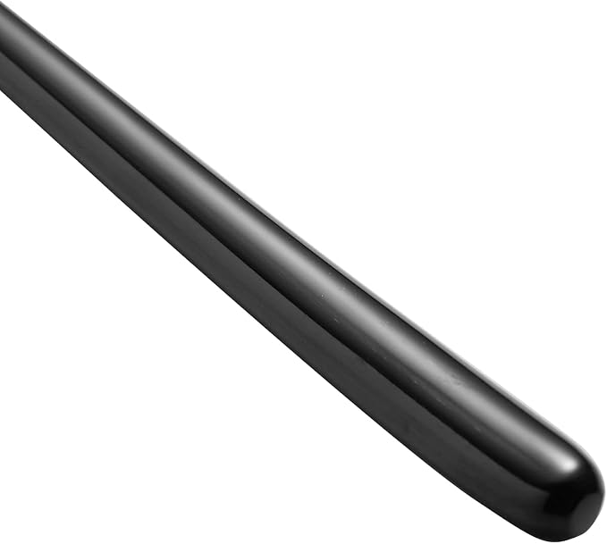 Steel Black Soup Spoon, Long handled Great Circle Spoons,Korean Long Handle Soup Spoon,4 Pieces,8.7x1.6 Inches