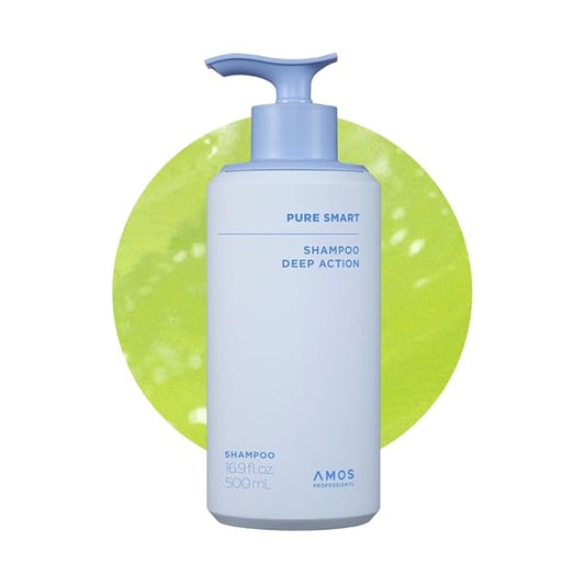 AMOS PROFESSIONAL Pure Smart Shampoo Deep Action l Clarifying Shampoo for Dandruff, build-up and Dirt, For Oil & Flake Control, 16.9 fl. oz.