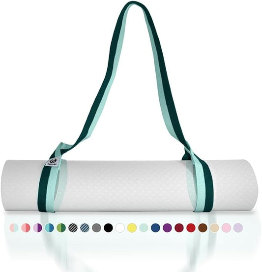 Tumaz Yoga Mat Strap [MAT NOT Included] (2 Sizes) with Extra Thick & Comfy Delicate Texture, Adjustable Yoga Mat Carrier