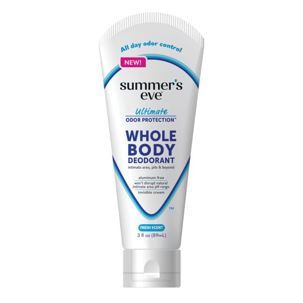 Summer’s Eve Ultimate Odor Protection Whole Body Deodorant Cream, Fresh Scent, Simply Sensitive & Blissful Escape, All Day Odor Control, Aluminum Free, 3 Ounce Each (Variety Pack of 6)