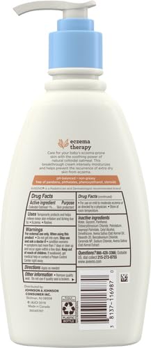 Aveeno Baby Eczema Therapy Moisturizing Cream, Natural Colloidal Oatmeal & Vitamin B5, Baby Cream for Dry, Itchy, Irritated Skin Due to Eczema, Paraben- & Steroid-Free, 12 fl. oz (Pack of 12)