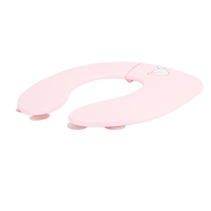 Fafeicy Kids Potty Foldable Travel Potty, PP Portable Training with Suction Cup and Slip Design, 35 X 29 X 3 Cm Folding Toilet Seat Cover for Toddler Travel (Pink)