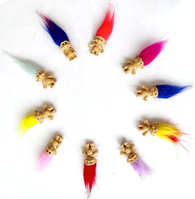 Yintlilocn 20PCS Mini Troll Dolls, PVC Vintage Troll Dolls Mini Action Figures 1.2" Cake Toppers Chromatic Adorable Cute Little Guys Collection, School Project, Arts Crafts, Party Favors