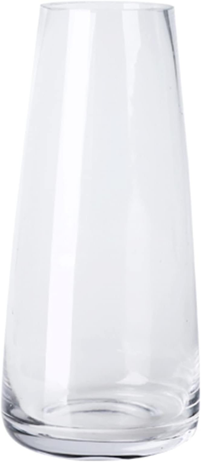 Aoderun Glass Vase for Flowers Modern Vases Home Decor Unique Flower Vase for Bouquet 8.7" Centerpiece Vase Decor Room,Bedroom,Living Room,Library,Office,Table,Entryway,Modern Farmhouse(Clear)