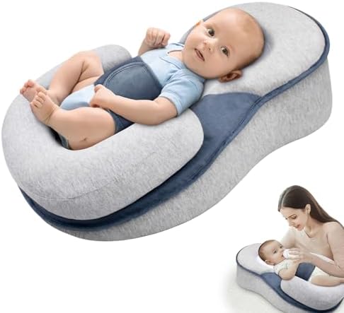 Baby Wedge Pillow for Newborn, Adjustable Wedge Baby Breastfeeding Lounger Perfect for Reducing Spit-Up
