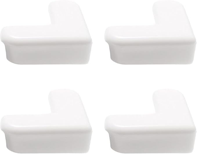 4Pcs PVC Desk Edge Bumpers Adhesive Furniture Corner Protectors Protector Kit Anti-Collision Edge Safety Bumpers Baby Proof Soft Self-Adhesive Table Sharp Edges Guard Safety(White)