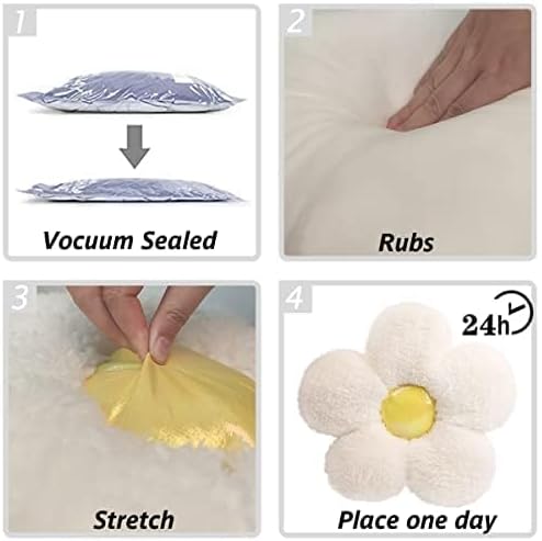 ARELUX Flower Plush Pillow Stuffed Animal Cute Room Decor Indie Flower Throw Pillows Soft Chair Floor Cushion Giant Flower Toy Gifts for Kids 14in