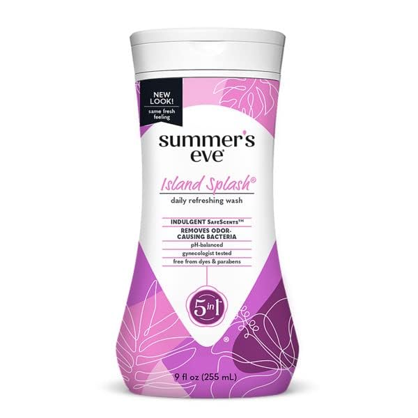 Summer's Eve Feminine Wash for Daily Intimate Care, Odor Control and Sensitive Skin, pH Balanced Personal Wash, Island Splash Scent, 9 Fluid Ounce (Pack of 10)