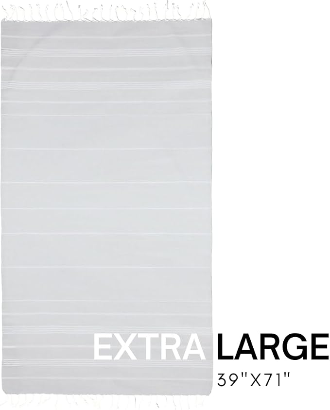 BAY LAUREL Turkish Beach Towel with Travel Bag 39 x 71 Quick Dry Sand Free Lightweight Large Oversized Towels Light