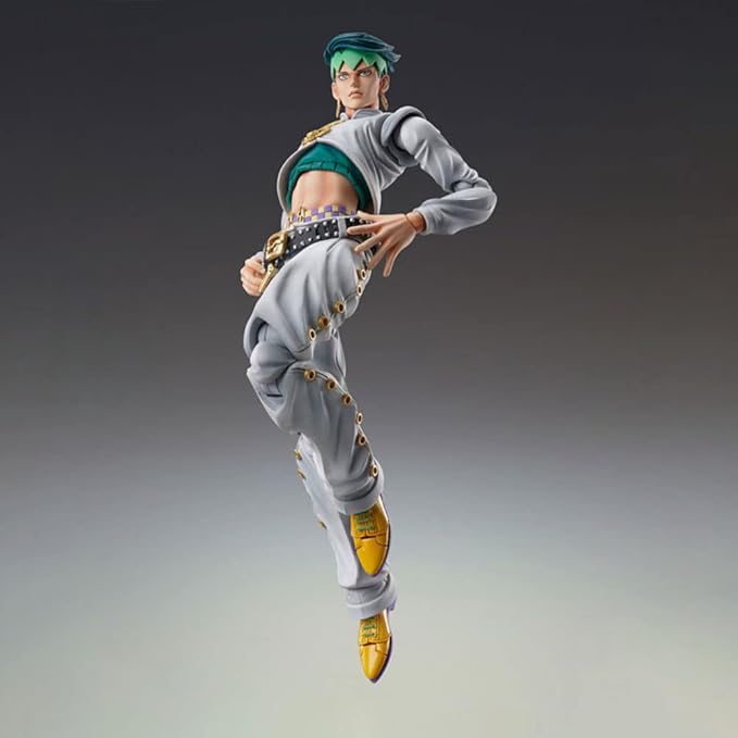 JJBA Action Figures Kishibe Rohan Figure Movable Joints Anime Figurine 6.3" JJBA Super Action Statue Collections Desktop Decoration Gift for Fans