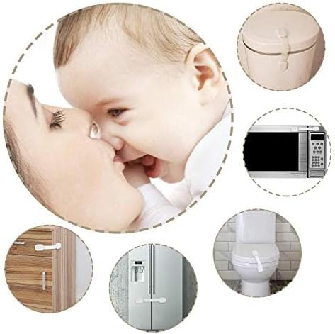 12-Pack Child Safety Cabinet Locks, No Drill Adjustable Strong Adhesive Straps, Toddler Baby Proofing for Cabinets Drawers Fridge Toilet Oven Cupboard | Strong adjustable adhesive straps for cabinet, drawer, fridge, toilet & oven. Drill-free baby safet...