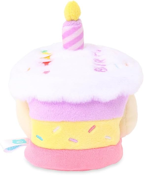 Anirollz Birthday Cake Oufitz Bunniroll Mini Plush – Soft & Cuddly Stuffed Bunny, Cute Collectible Gift for Plush Lovers, 4” Small & Adorable