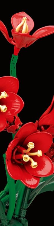 Amaryllis Flowers Bonsai Building Set, Botanical Collection Building Block, Artificial Plant Kit Home Decor, 503 PCS Flower Bouquet Bonsai for Her Adults Kids Boys Girls 12+