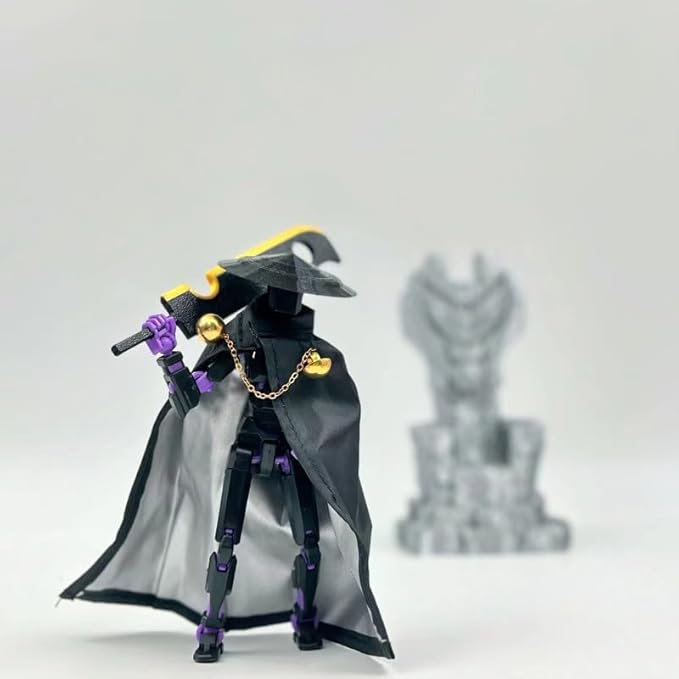 Assembly Completed T13 Action Figures,T 13 Action Figure, Robo 13 3D Printed Action Figure - The Ultimate Hero for Action-Packed Playtime,5.2 Inch (Swordsman-Black Purple)