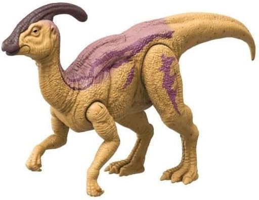 Mattel Jurassic World Wild Roar Dinosaur Action Figure, Parasaurolophus with Glowing Spine Reveal Lights & Sound, Posable Toy with Digital Play