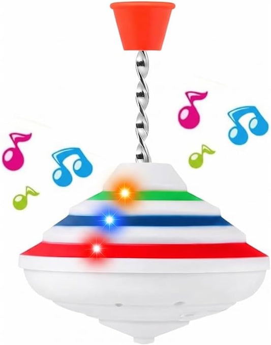 PATKAW Musical Spinning Top for Kids with LED Lights and Music, Light Up Spinning Toy for Toddlers, Interactive Sensory Gyroscope for Birthday Party Favors