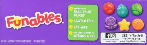 Funables Fruit Snacks, Super Mario Shaped Fruit Flavored Snacks, 0.8 ounce Pouches (Pack of 30)