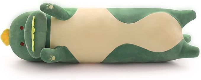 Long Dinosaur Plush Pillow, Soft Green Stuffed Animal Hugging Throw Plush Toy for Kids (19.68inch/50cm)