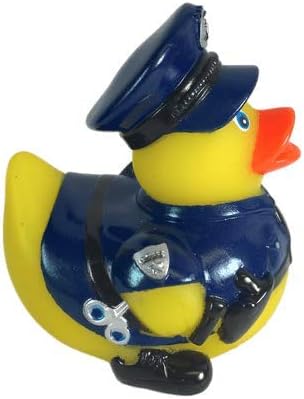 3" Rubber Duck [Sealed Hole, Floats Upright] - Baby Safe Bathtub Bathing Toy - Police Rubber Duck