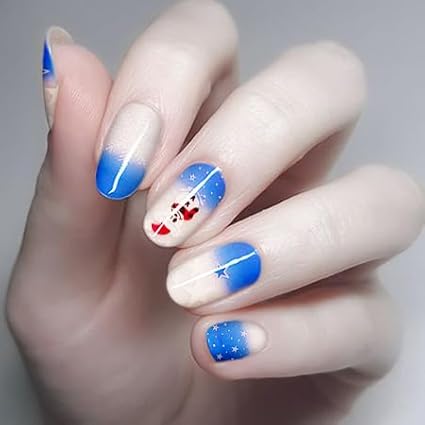 Nail Stickers 20 Pieces Full Wraps Nail Polish Strips, Self-Adhesive Gel Nail Art Decals for Women Girls (B4-18)