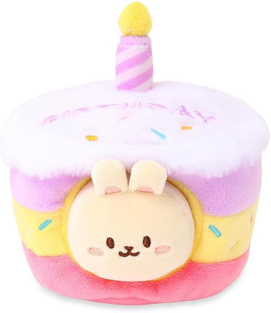 Anirollz Birthday Cake Oufitz Bunniroll Mini Plush – Soft & Cuddly Stuffed Bunny, Cute Collectible Gift for Plush Lovers, 4” Small & Adorable