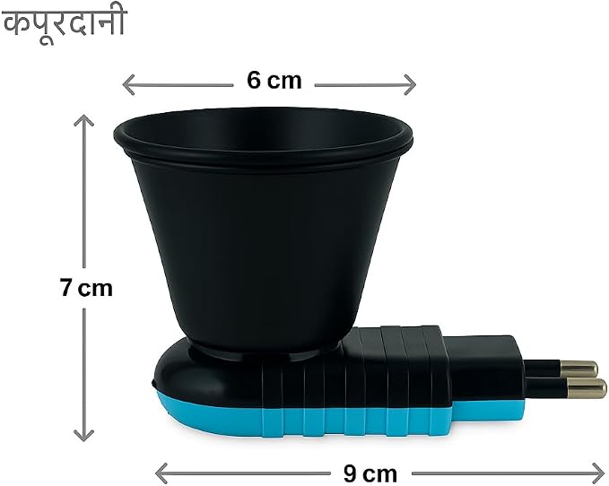 Electric Wooden Camphor Burner & Essential Oil Diffuser | Kapoor Dani for Pooja, Havan, Meditation | Fragrance Diffuser & Kappor Stand for Home & Office Use (Black)