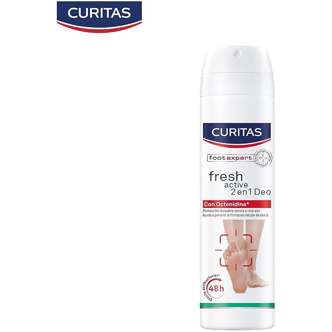 Henitara Curitas Fresh Active 2 in 1 Deodorant Spray for Pies with Octenidina, 150 ml, Unisex
