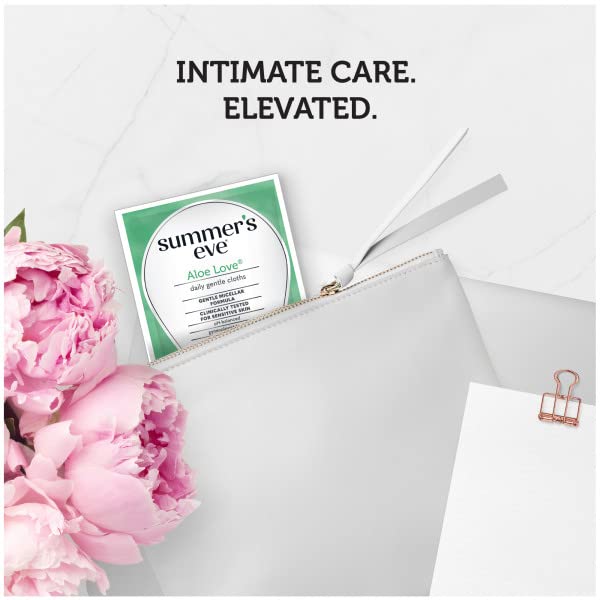 Summer's Eve Aloe Love Gentle Daily Feminine Wipes 16 Count, (Pack of 2)