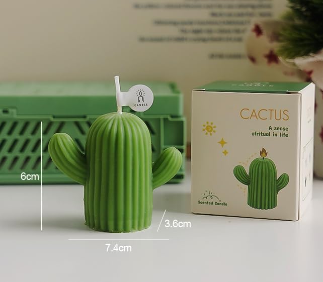 4 Pack Cactus Candles Arizona Gifts, Desert Cake Table Mexican Favors | Mini Scented Succulent, Tropical Desert Style, Texas & New Mexico Souvenir, Holiday Gift for Friends, Teachers & Women