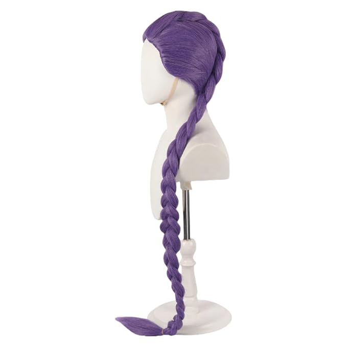 Anime Cosplay Wig Purple Long Braided Wig Halloween Party Costume Wigs