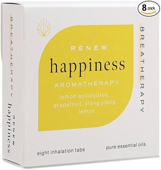 Aromatherapy Happiness Patches - Pure Essential Oil Aroma Patch - Lemon Eucalyptus and Ylang Ylang Essential Oil for Mood Boost and Comfort - 8-Pack