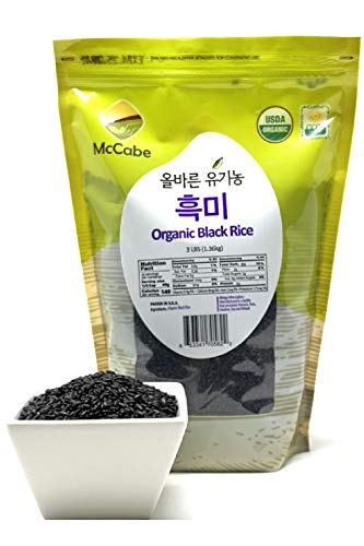 McCabe Organic Black Rice - Gluten Free Black Rice - Rich in Fiber & Minerals | USDA and CCOF Certified | Packed in USA | 48 Oz (3 Lbs)
