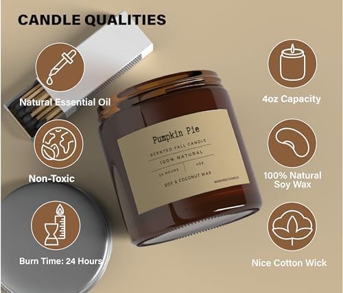 Candles for Home Scented, 4 Pack 16 Oz Candles Gifts for Women,Soy Scented Candles,Lavender Fresh Rose Long Lasting Aromatherapy Amber Candle Set for Women Men Birthday Christmas