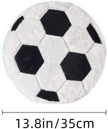JPORSHU 2PCS Fluffy Soccer Balls Plush Pillow, Soft Soccer Theme Cushion, Sphere Pillow Toys Gift for Kids Boy Girls Children Room Decoration