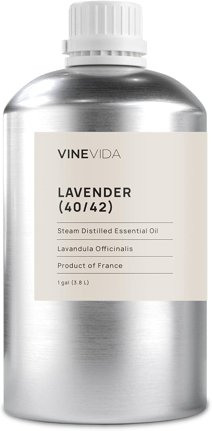 VINEVIDA Lavender 40/42 Essential Oil - Gallon Lavender 40/42 Oil Undiluted - Bulk Gallon Essential Oil for Soap Making