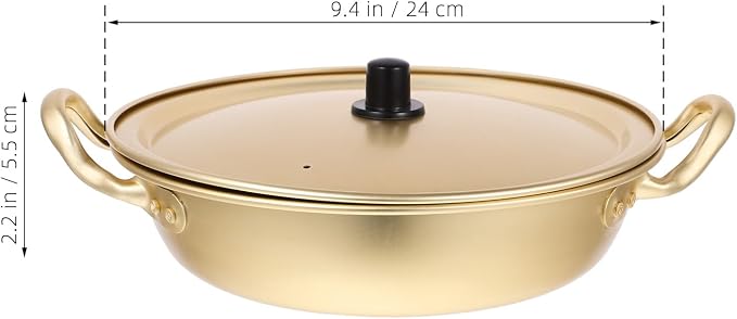 Korean Ramen Pot Noodle Cooker Lid Fast Heating Double Handle Instant Noodles Pasta Cookware