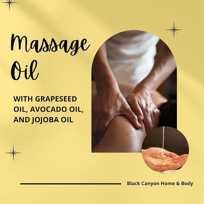 Black Canyon Sweet Amber Woods Scented Massage Oil, 12 Oz