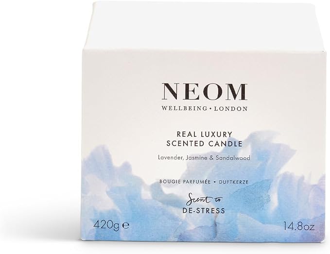 NEOM - Candle, 3 Wick | Lavender, Jasmine & Sandalwood | Scented Candles for Home | Luxury Aromatherapy Candles | Essential Oil Candles | Tranquil & Relax | Signature De-Stress Scent