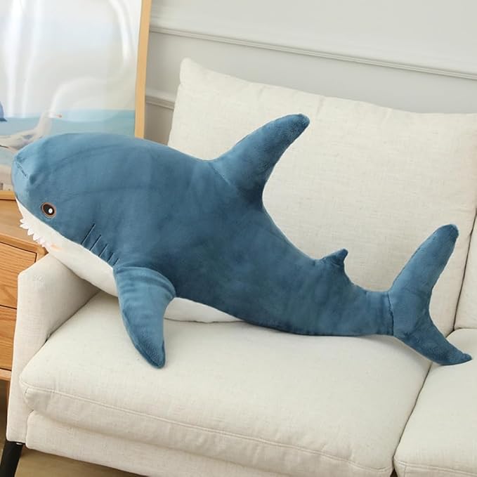 23.5-inch Plush Shark Toy Pillow, Giant Shark Stuffed Animal,Soft Shark Cushion Pillow Shark Plush Pillows,Chubby Stuffed Shark Toy - Children s Boys and Girls Room Decoration Bedtime Gift