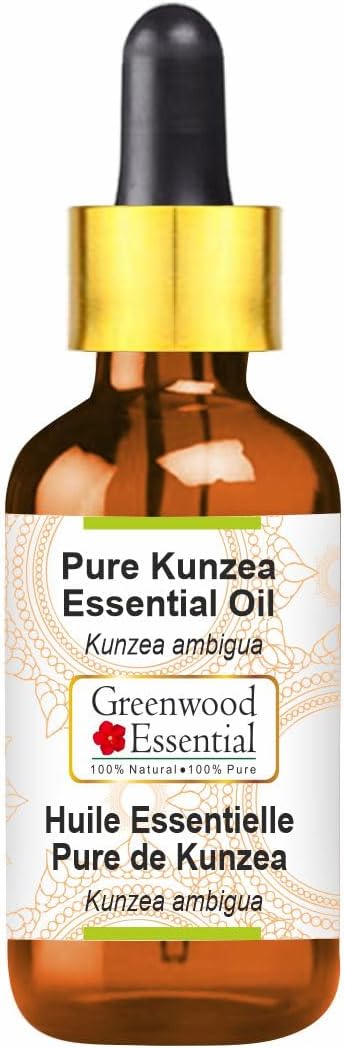 Greenwood Essential Kunzea Essential Oil (Kunzea ambigua) with Glass Dropper | Pure | Non-Sticky | Non-Greasy | Lightweight | Men & Women | All Skin Types | Steam Distilled 5ml (0.16 oz)