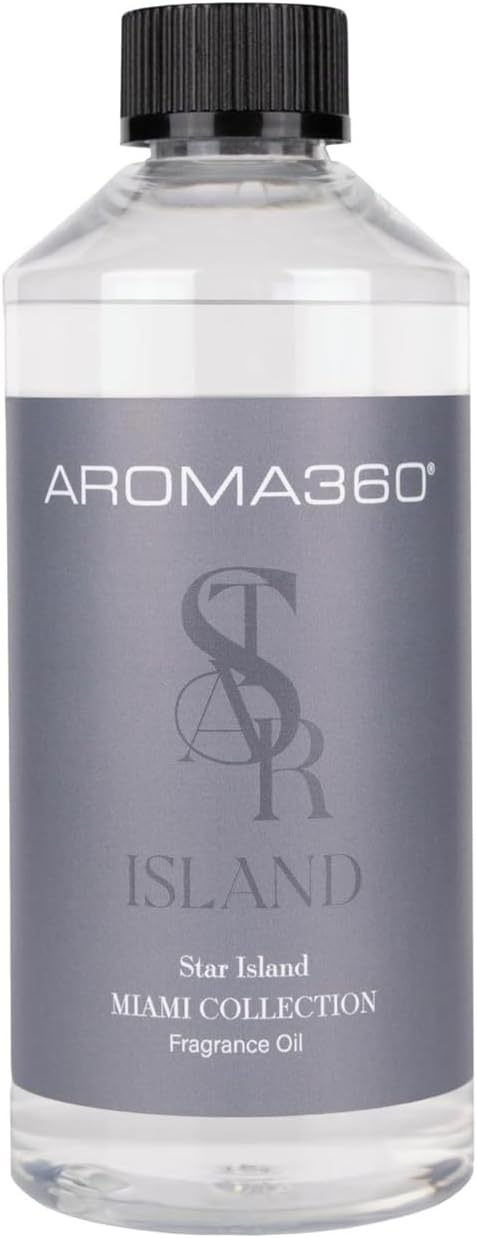 Aroma360 - Star Island Fragrance Oil Blend - Luxury Aromatherapy Scent Diffuser Oil - Pink Champagne, Davana Flowers and Rosewood 16.9 fl oz, 500mL