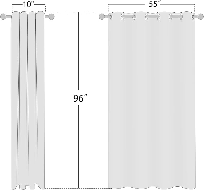 NICETOWN Flax Linen Semi Sheer Curtains 96 inches Long, Grommet Vertical Drapes Privacy Added with Light Filtering Window Treatments for Bedroom/Living Room, Natural, W55 x L96
