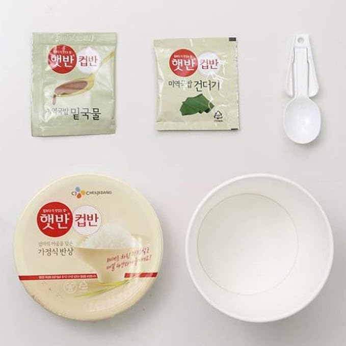 Cupbahn Korean Pre-Cooked Meal with White Rice - 25 Taste by Hetbahn 컵반 햇반 (Seaweed Soup, 2 Bowls)