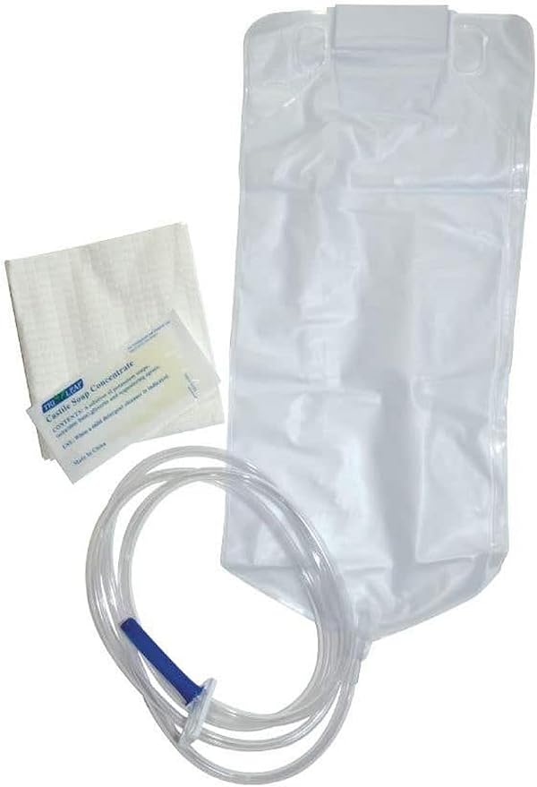 Disposable Enema Bag Kit for Colon Cleansing – Coffee & Colon Cleanse Kit with Enema Bag, Pre-Lubed Tube & Clamp – 3 Pack Disposable Enema Bags