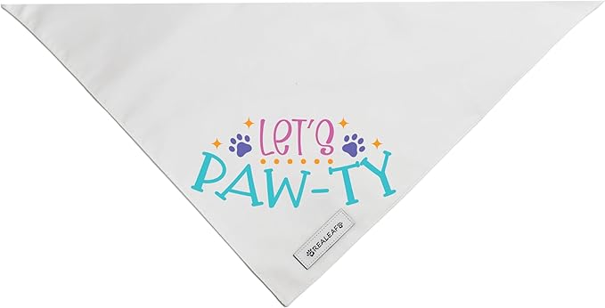 Realeaf Birthday Dog Bandanas 2 Pack (White, X-Large)
