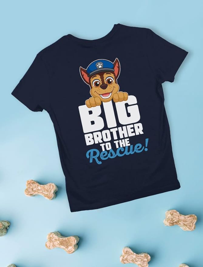 Big Brother Paw Patrol T-Shirt for Toddlers - Featuring Rubble, Chase, & Marshall - Sibling Gift Shirt