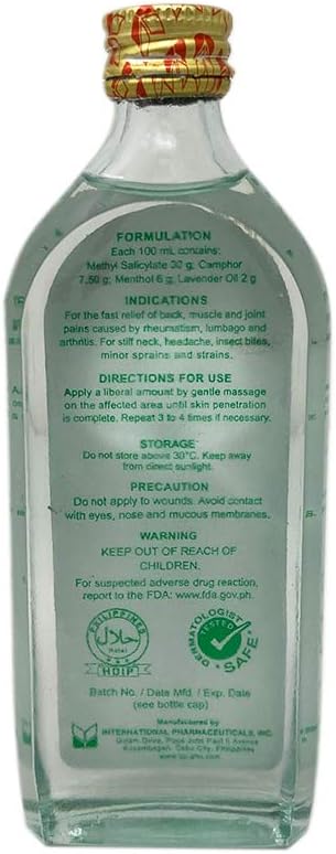 Efficascent Oil Extreme Strength Methyl Salicylate Camphor Menthol with Lavender Scent 100ml