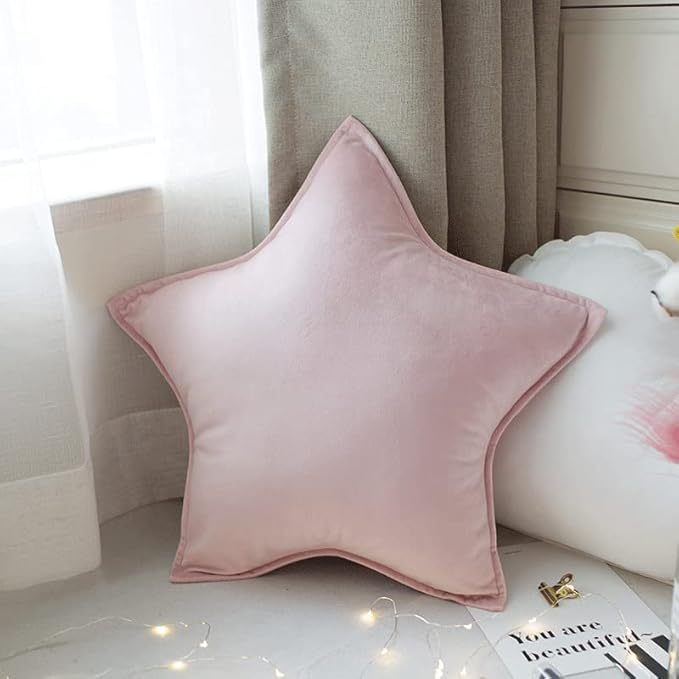 20" Plush Star Shaped Throw Pillow,Light Pink Plush Toys Doll Gifts for Kids,Girls (Light Pink)
