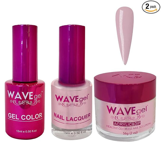 WAVEGEL Soak-Off Gel, Nail Lacquer & Acrylic/Dip Powder Matching Set - Princess Collection - #16 Scanty